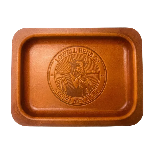 Lowell Leather Rolling Tray